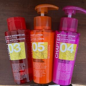 NWT Chapter Bath & Body Set - Red, Orange, Purple